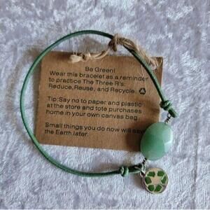 New Be Green Recycle Reminder Bracelet